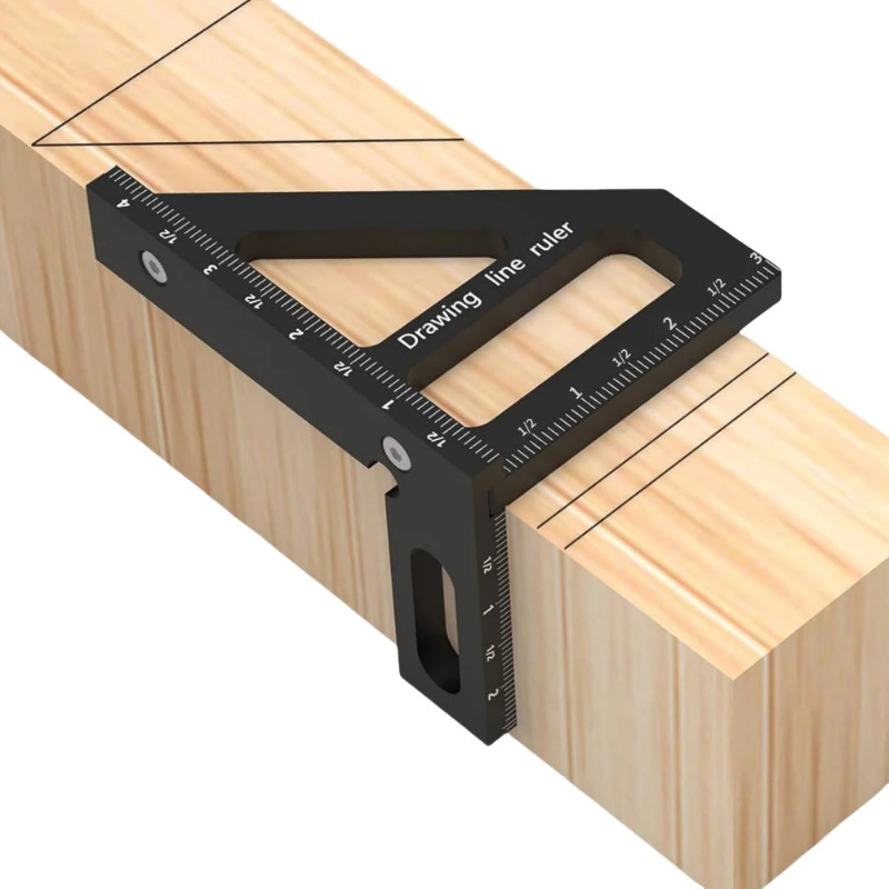 3D Multi-Angle Miter Triangle Ruler,45/90 Degree Aluminum Woodworking Square Protractor,High Precis