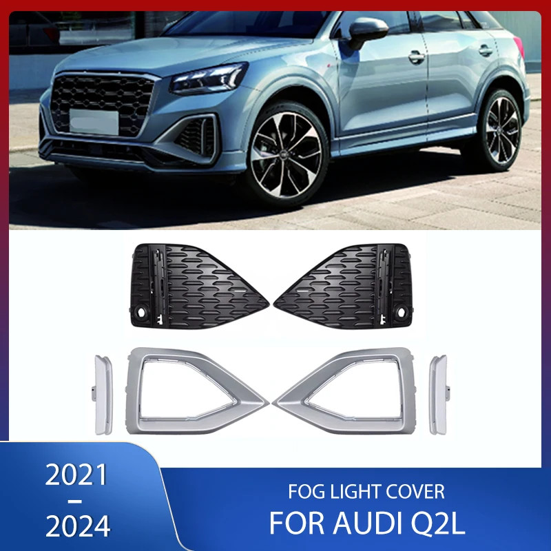 Fog Light Cover Front Bumper Frame Fog Lamp Trim Decorative Strips For Audi Q2L 2021 2022 2023 2024