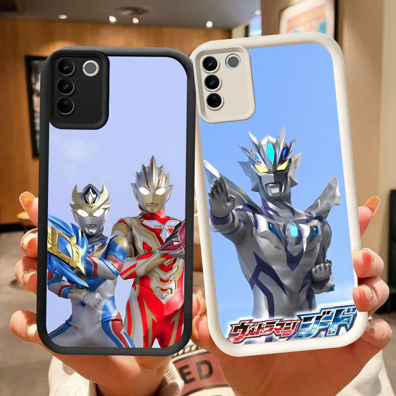 DJ-49 Ultraman Galaxy ปลอกซิลิโคนสีดําและสีขาวสําหรับ VIVO V27E V29 V27 Y100 V29E Y200e Pro