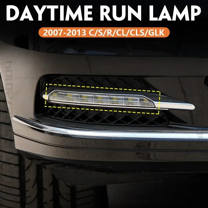 for 2007-2013 W204 W221 W218 W251 X204 C216 Mercedes-Benz C/S/R/CL/CLS/GLK DRL Fog Light Daytime Ru