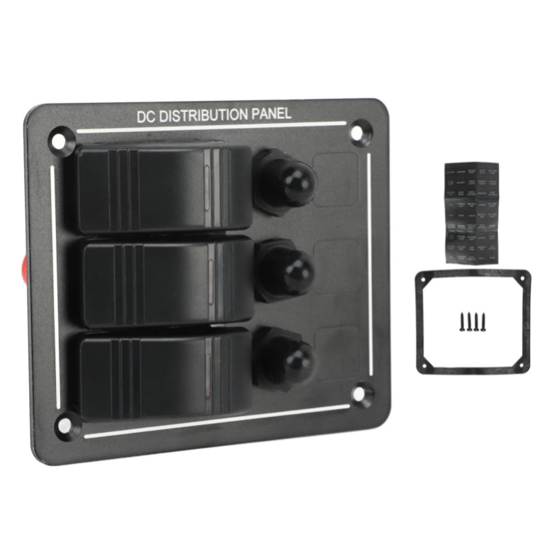 Rocker ON Off Switch Pane 3 Gang Red LED Indicator High Reliability Multiple  Marine Toggle Switch