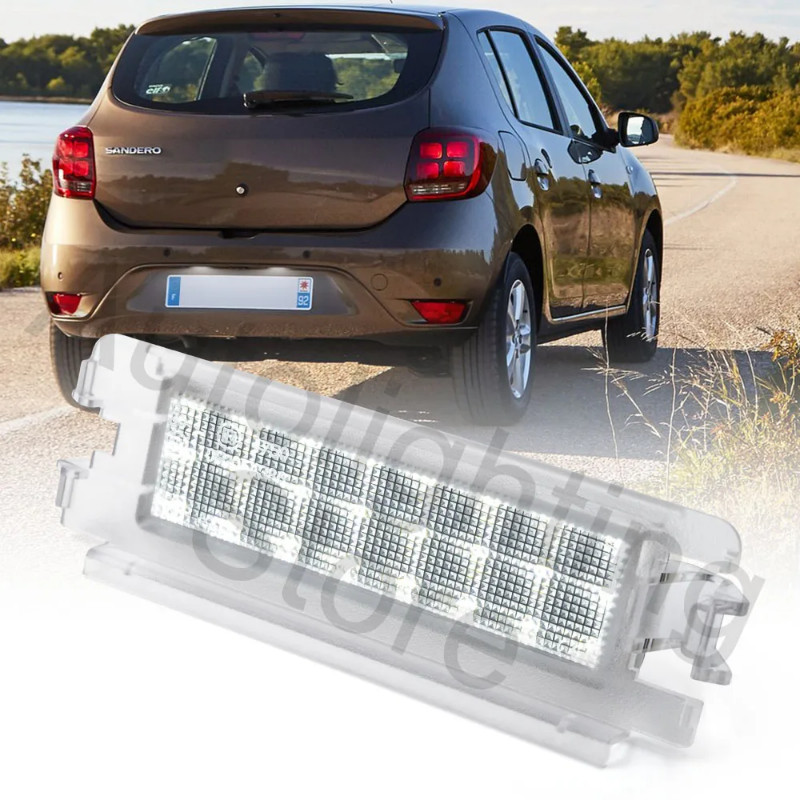 1Pc LED License Number Plate Light LampFor Dacia Logan Sandero B8 II Gen Renault Symbol Logan 2012
