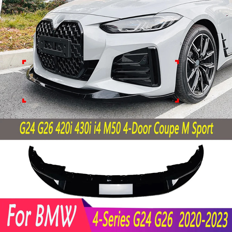 For BMW 4-Series G24 G26 420i 430i i4 M50 4-Door Coupe M Sport 2020-2023 Car Front Bumper Spoiler L