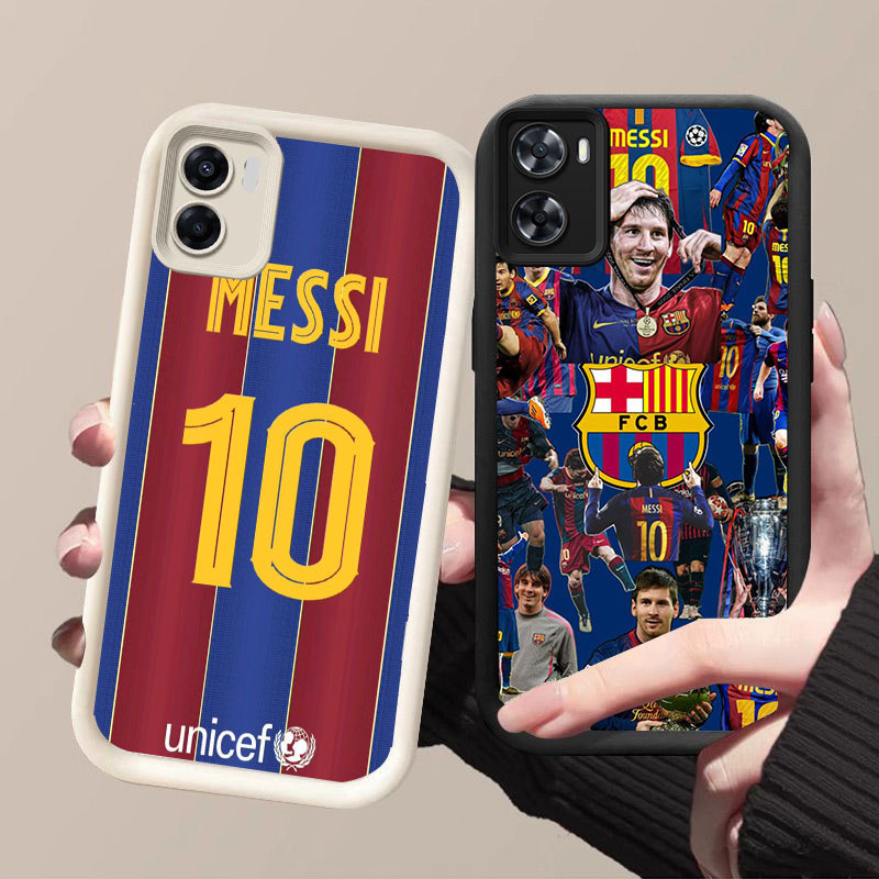 HK-58 Football star Messi ปลอกกันกระแทกสําหรับซิลิโคนสีดําและสีขาว OPPO Realme A76 A36 A77s A77 A57e