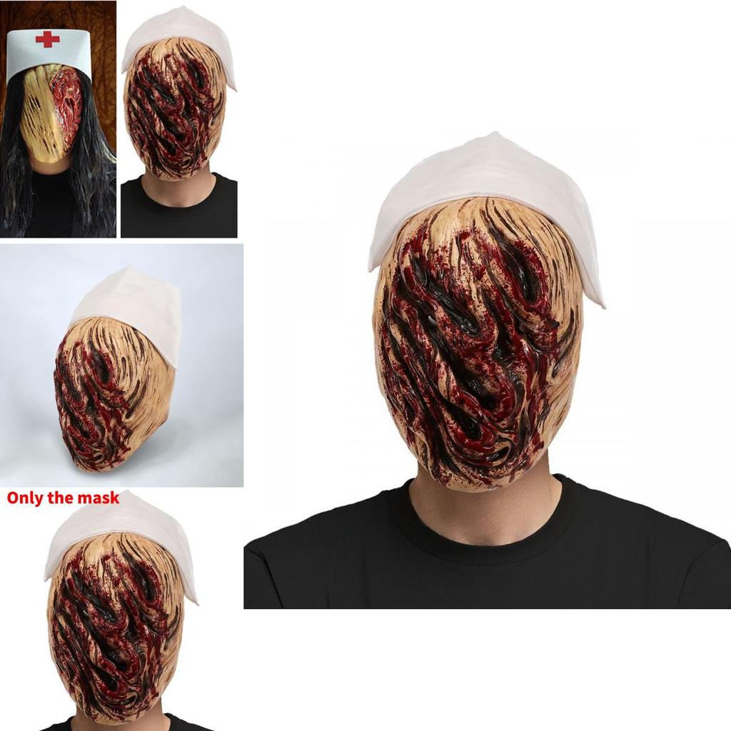พยาบาล Silent Hill Latex หน้ากากสยองขวัญ Prop สําหรับฮาโลวีนและคอสเพลย์