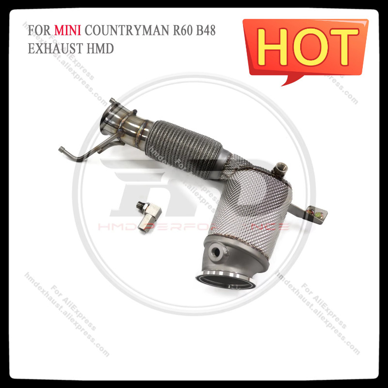 HMD Exhaust System High Flow Performance Downpipe for Mini Countryman R60 B48 2.0T With Heat Shield