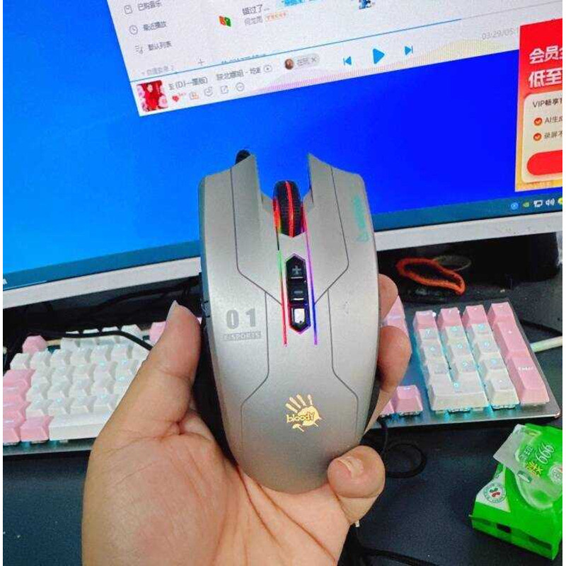 Shuangfeiyan q81 รุ่นอัพเกรด Bloody Ghost Gaming Game เมาส์สีดํา Bloody Internet Cafe เกมเงิน