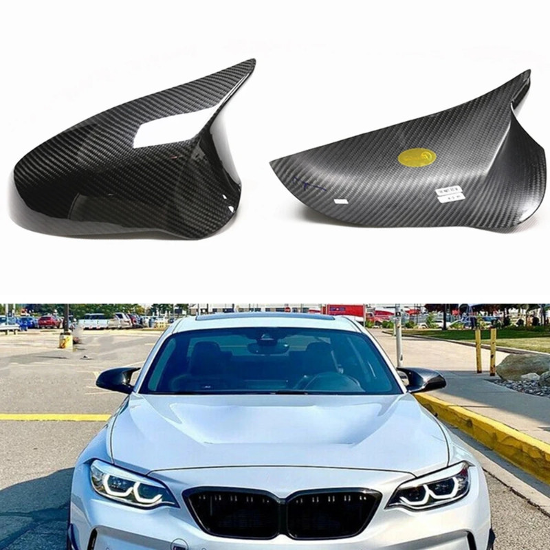 Rearview Mirror Cover Caps For BMW F87 M2 Competition 2019-2021 Real Carbon Fiber Car Exterior Side