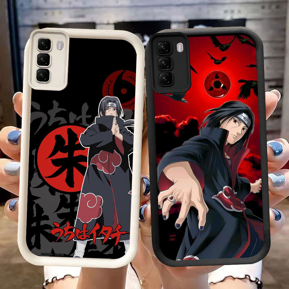 DJ-6 Anime Uchiha Silicone Casing สีดําและสีขาวสําหรับ Infinix HOT Spark 60 40 Pro Plus