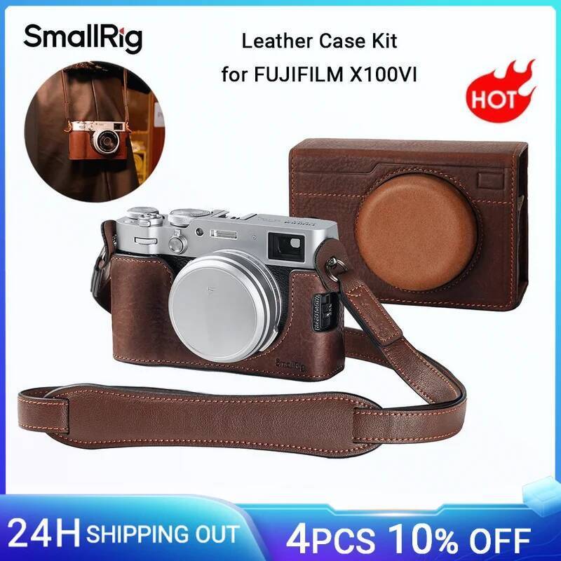 SmallRig X100VI Leather Case Kit for FUJIFILM X100VI, รวมหนัง Half Case, Flip Case Cover และสายคล้อง
