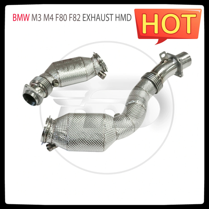 HMD Exhaust Assembly High Flow Performance Downpipe for BMW M3 M4 F80 F82 S55 Engine 3.0T Car Acces