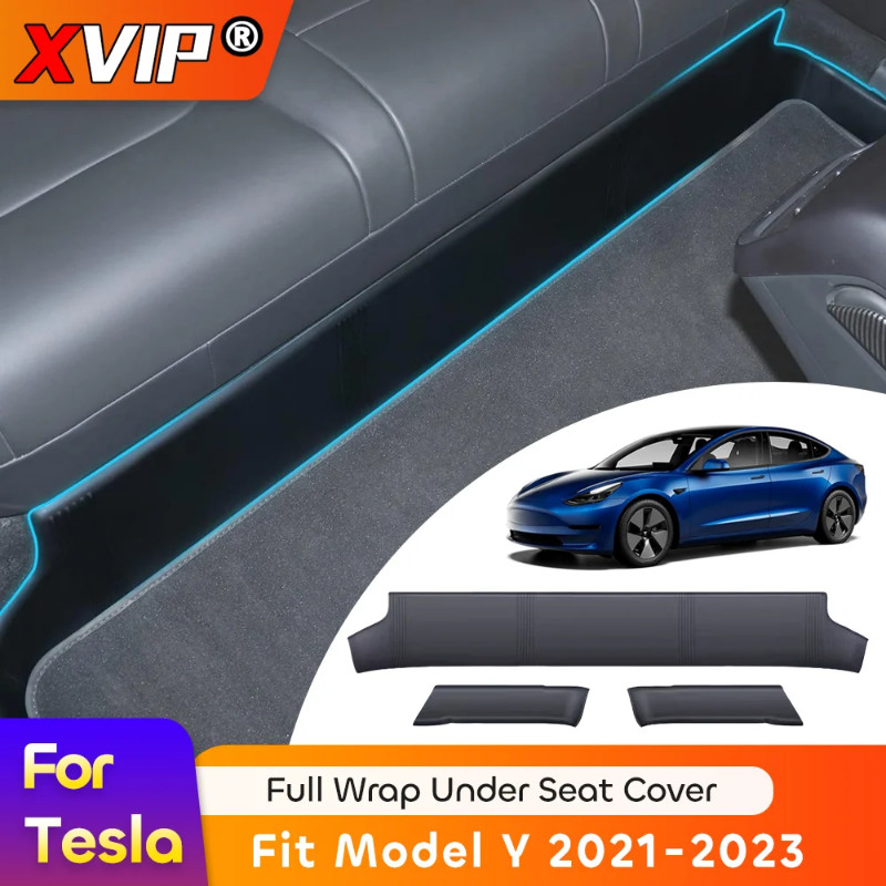 XVIP Back Seat Full Wrap Cover For Model Y 21-23 5-Seat Rear Underside Anti-Kick Mat Waterproof Dir