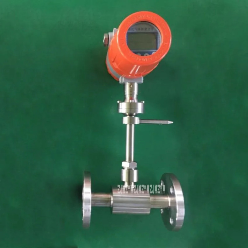 DN25 Flange Integrated Thermal Mass Flow Meter Air Flow Mass Meter LCD Display Small Gas Flow Meter