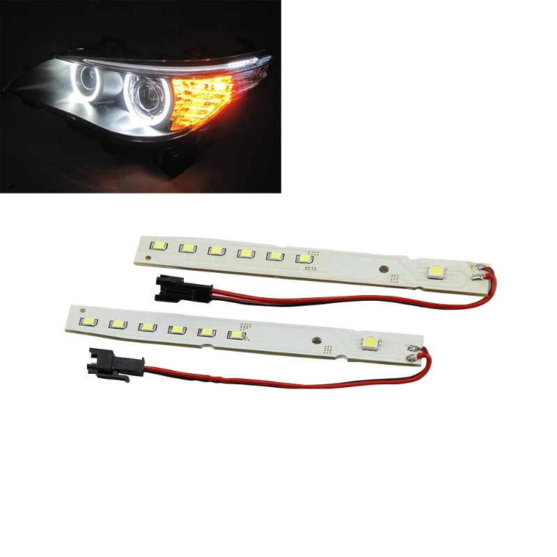2x Xenon 6000K White LED Module Eyelid Eyebrow Mod For BMW E60 LCI 5 Series 2008-2010 528i 535i 550