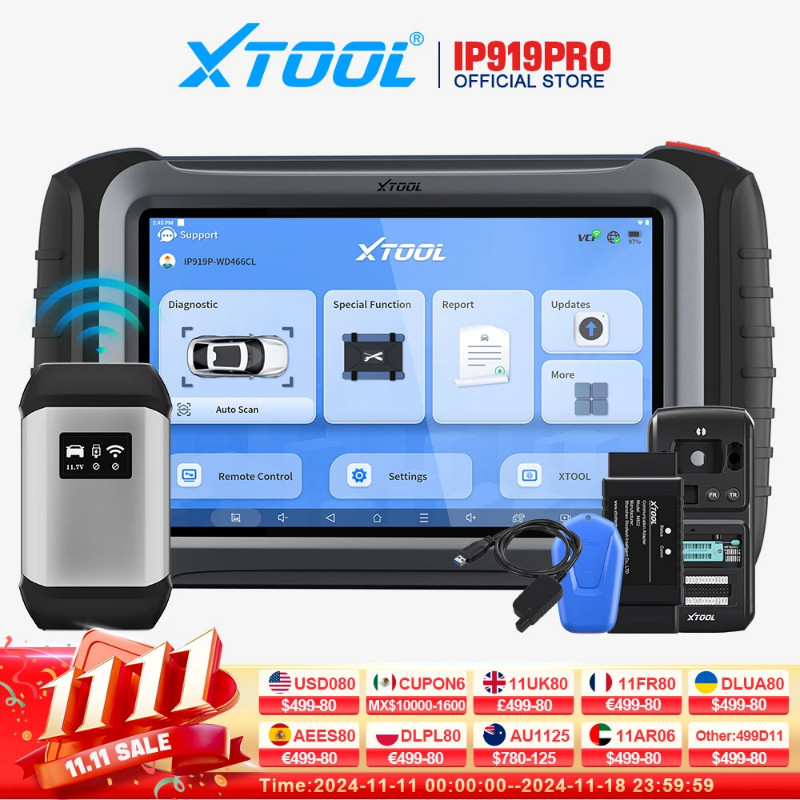 XTOOL InPlus IP919Pro Full Set With KC501 KS01 SK1 M822 Automotive Scanner Bluetooth Diagnostic Too
