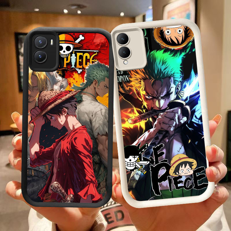DK-81 Zoro ONE PIECE ปลอกซิลิโคนสีดําและสีขาวสําหรับ VIVO IQOO Z9 Y28 Z10 Y35 Y17S Y56 Y16 Y02S Z9X 