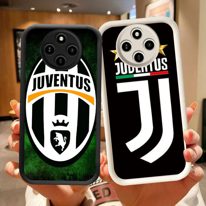 DK-68 JUVENTUS ปลอกซิลิโคนสีดําและสีขาวสําหรับ Xiaomi Redmi Poco 14C C61 12 X3 A3 C75 13 A3X Pro