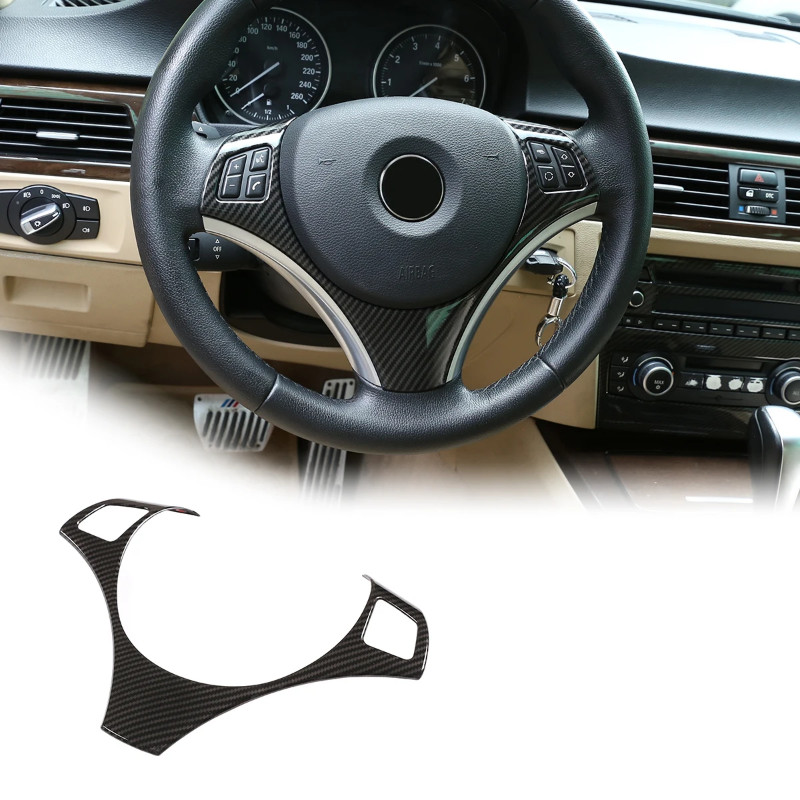 For BMW E90 3 Series E90 E92 320I 330I 325I 2005-2012 ABS Carbon Fiber Style Car Steering Wheel Dec