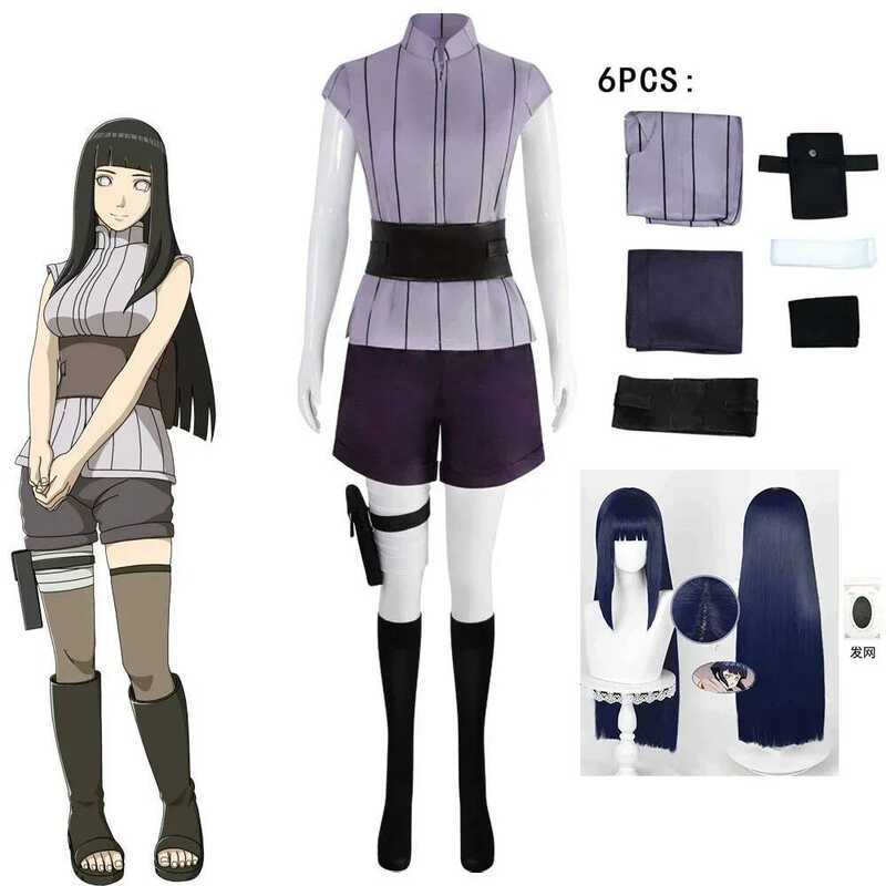C Hyuga Hinata Cosplay Costume Wig Women Outfits Halloween Carnival Party Suit Hyuuga Ninja Cosplay