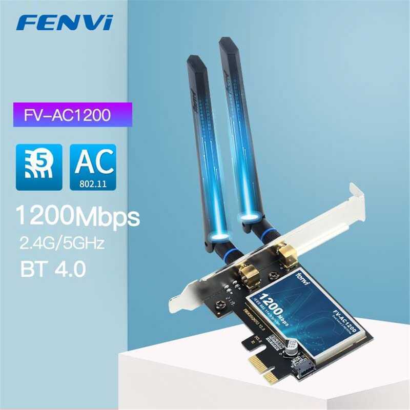 FENVI 1200Mbps ไร้สาย d PCIE FV-AC1200 Dual Band 2.4 Ghz/5 Ghz 802.11AC สําหรับ Bluetooth4.0 WiFi อะ