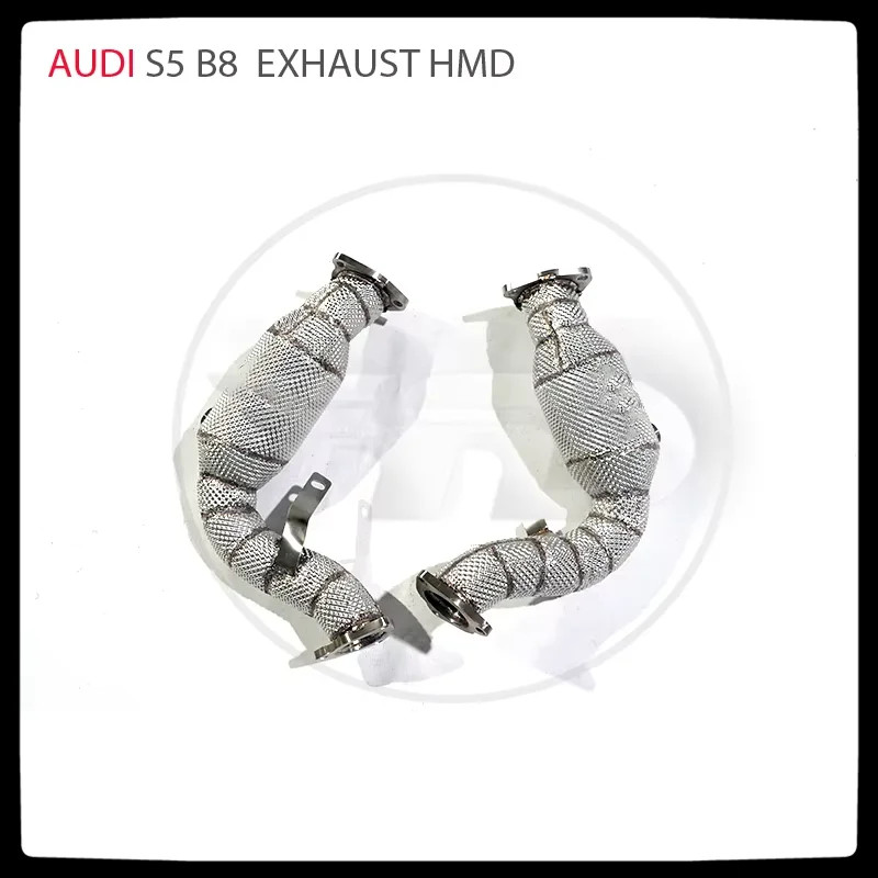 HMD Car Accessories Exhaust System Manifold for Audi S4 S5 B8 Q5 SQ5 3.0T Catless Pipe With Catalyt