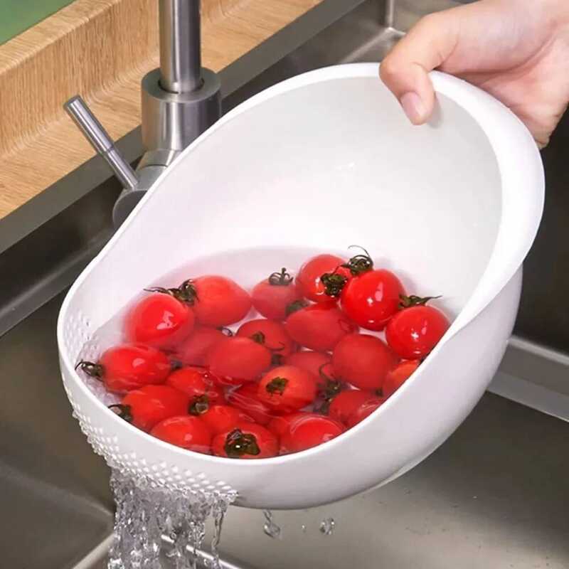 C 1Pc Rice Sieve Kitchen Drain Basket With Handles Rice Bowl Strainer Strainer Basket Sink Drain Ki