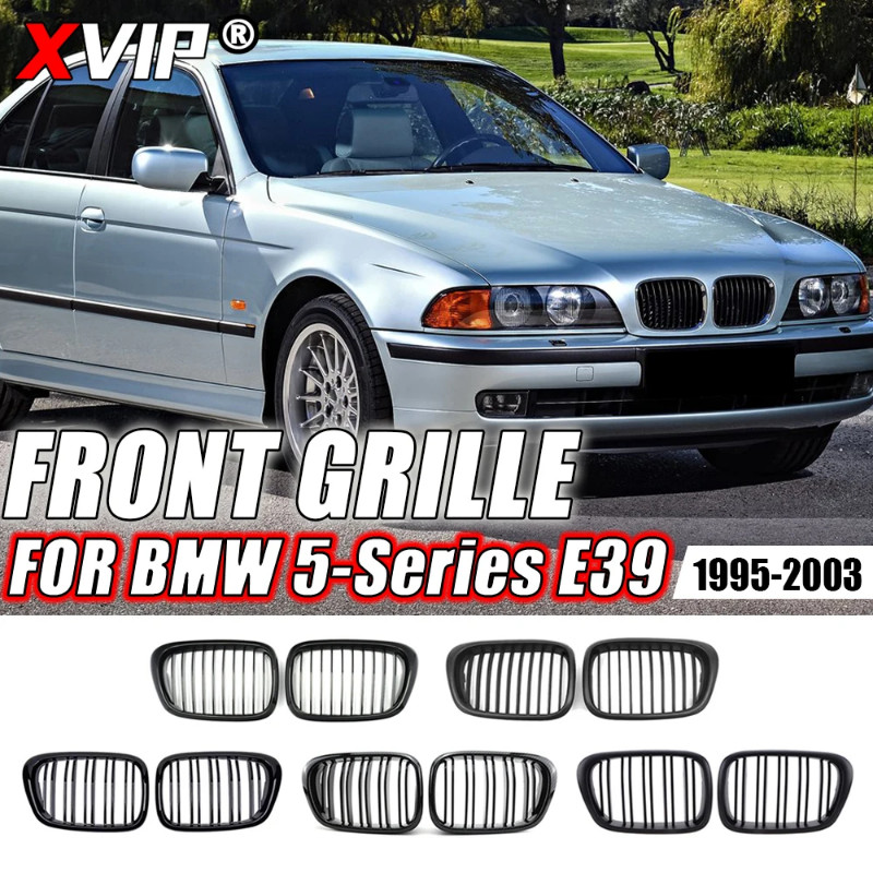 XVIP Carbon Fiber Double Line Style Upper Grilles For BMW 5 Series E39 1995-2003 528i 525i 540i Sin