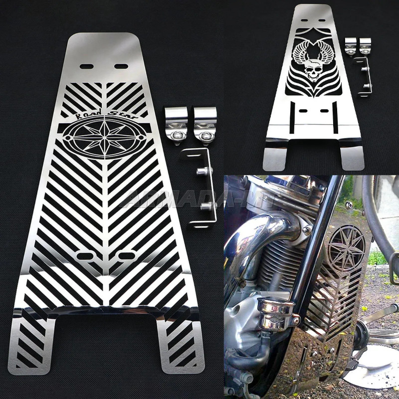 For YAMAHA XV1600 XV1700 XV 1600 1700 1999-2014 ROAD STAR SKULL Water Coolant Engine Radiator Cover