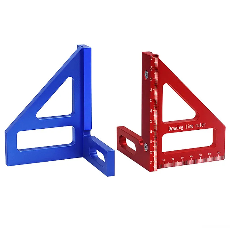 Carpenter Square -Woodworking Square Protractor Aluminum Miter Triangle Ruler 3D Multi Angle 45/90