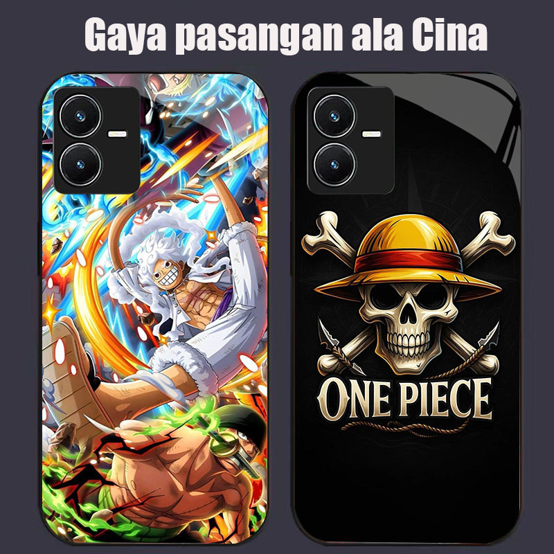 DK-81 Zoro ONE PIECE Casing GLASS soft frame สีดํา VIVO iQOO Z6 Y35 Y22S Y28 Y75 Y55 Y22 V25 5G