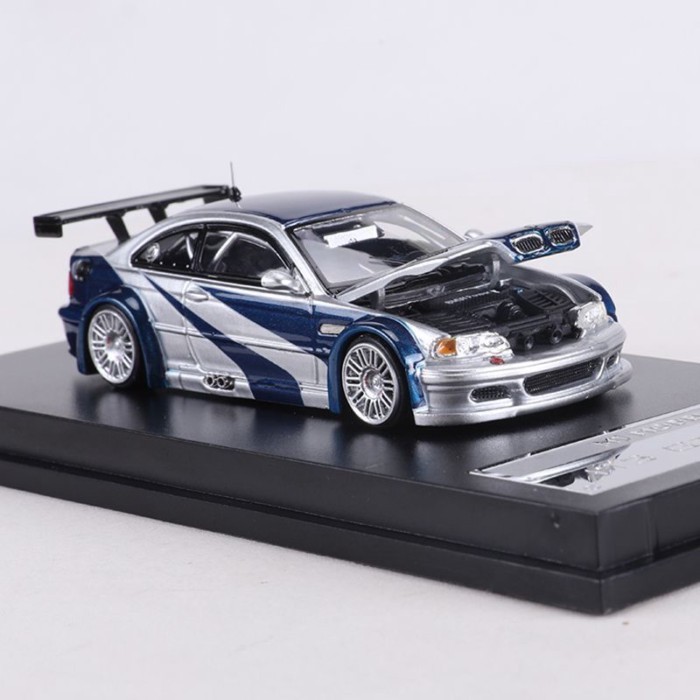 MJ 1: 64 BMW M3 GTR E46 รุ่นเปิดฝาครอบโลหะผสมจําลองรถรุ่นคอลเลกชัน