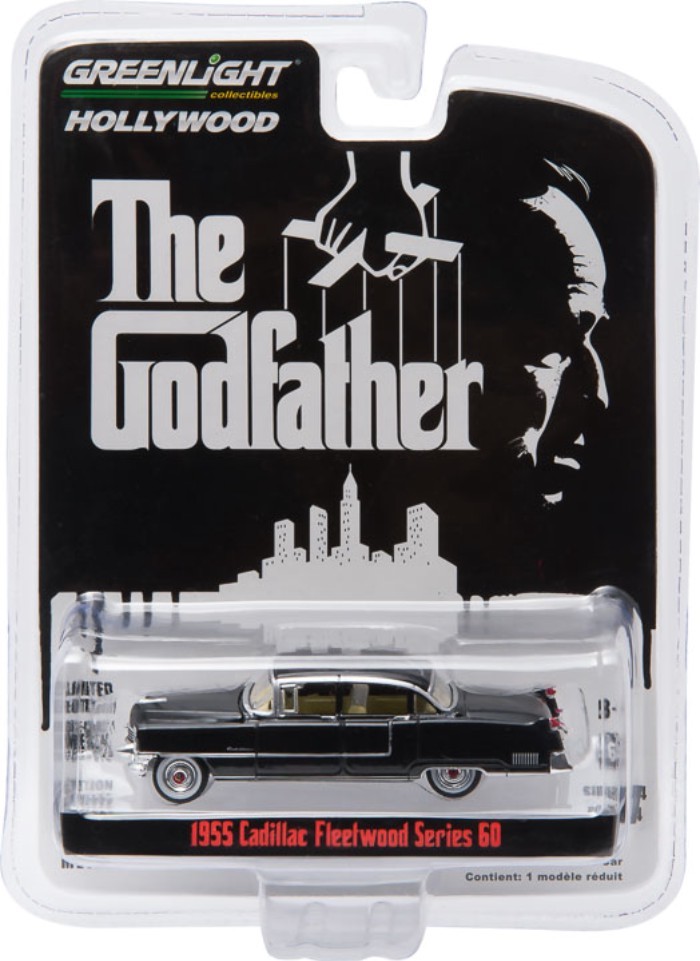 แสงสีเขียว 1: 64 Hollywood 1955 Cadillac Fleetwo Cadillac Godfather 44740-B Out of Print Model