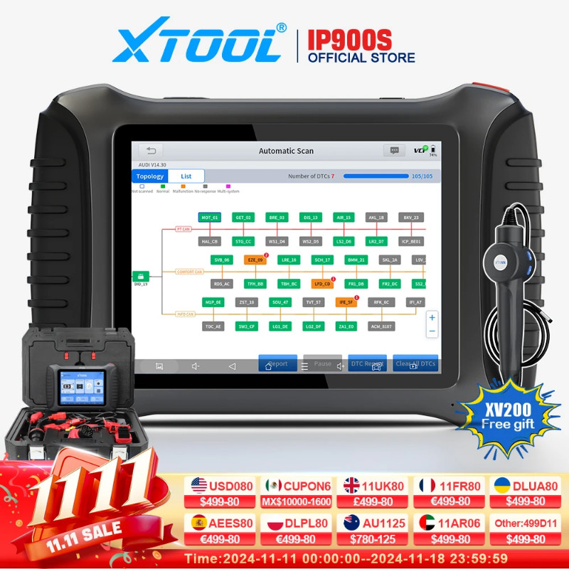 XTOOL InPlus IP900S Car Diagnostic Tools Automotivo Scanner ECU Coding Key Programming 38+ Services