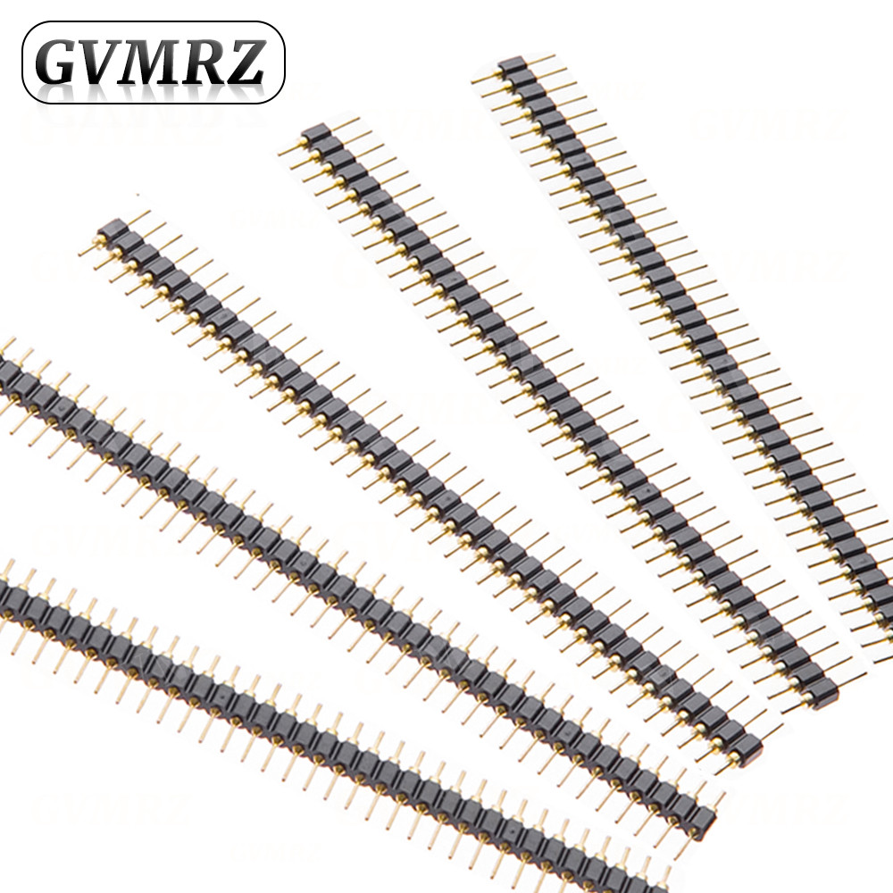 5PCS 40P Header Strip ชาย Header เดี่ยวแถว 40 Pin 2.54mm Pin Connector Strip รอบเข็ม 1x40 Connector 