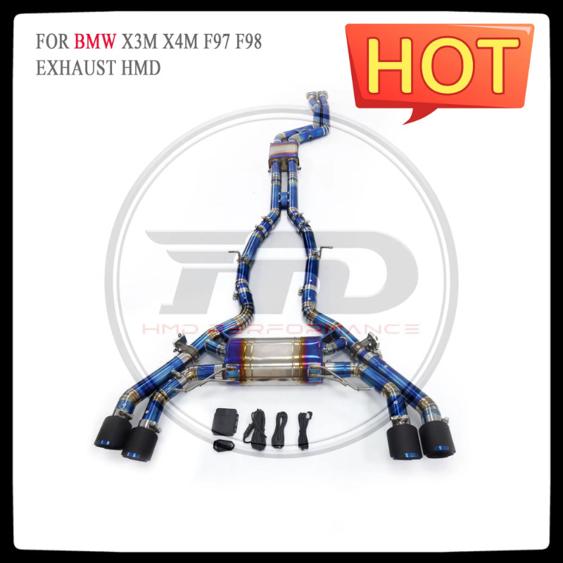 HMD Titanium Exhaust System Performance Catback for BMW X3M X4M F97 F98 3.0T Muffler With Valve