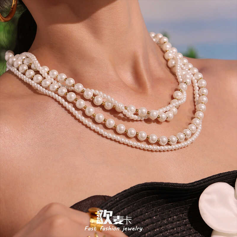 สร้อยคอสองชั้น Omaka Shijia สไตล์เรียบหรูสำหรับแม่