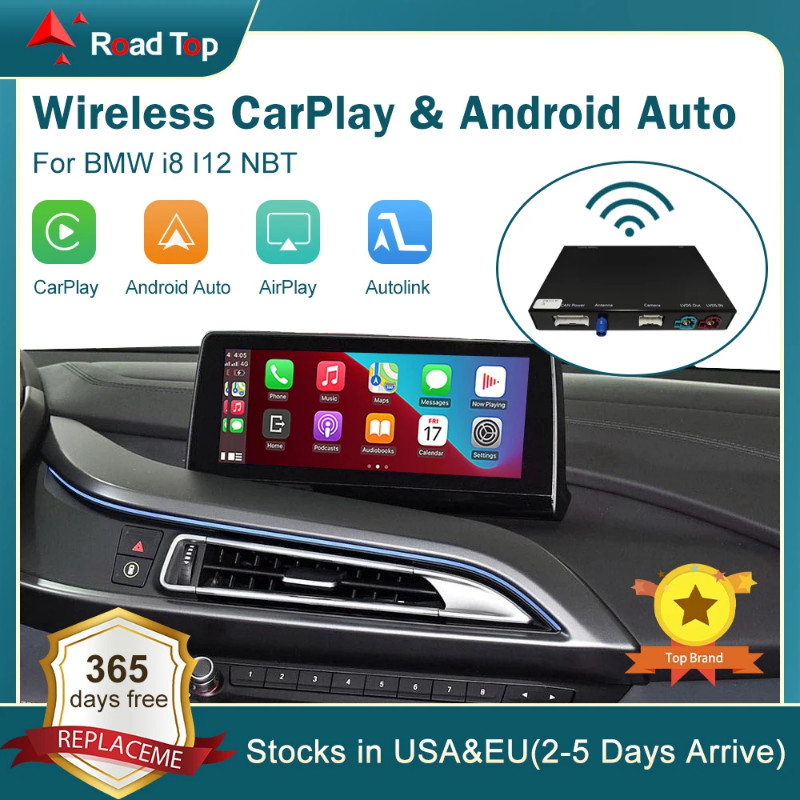 Wireless CarPlay RoadTop for BMW i8 I12 NBT System 2014-2018, with Android Auto Mirror Link AirPlay