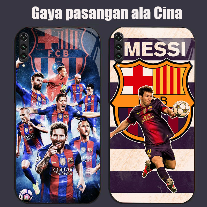 DK-86 Football star Messi Casing GLASS soft frame สีดํา Samsung Note A70 10Plus A7 A70S A10 A02 A50 