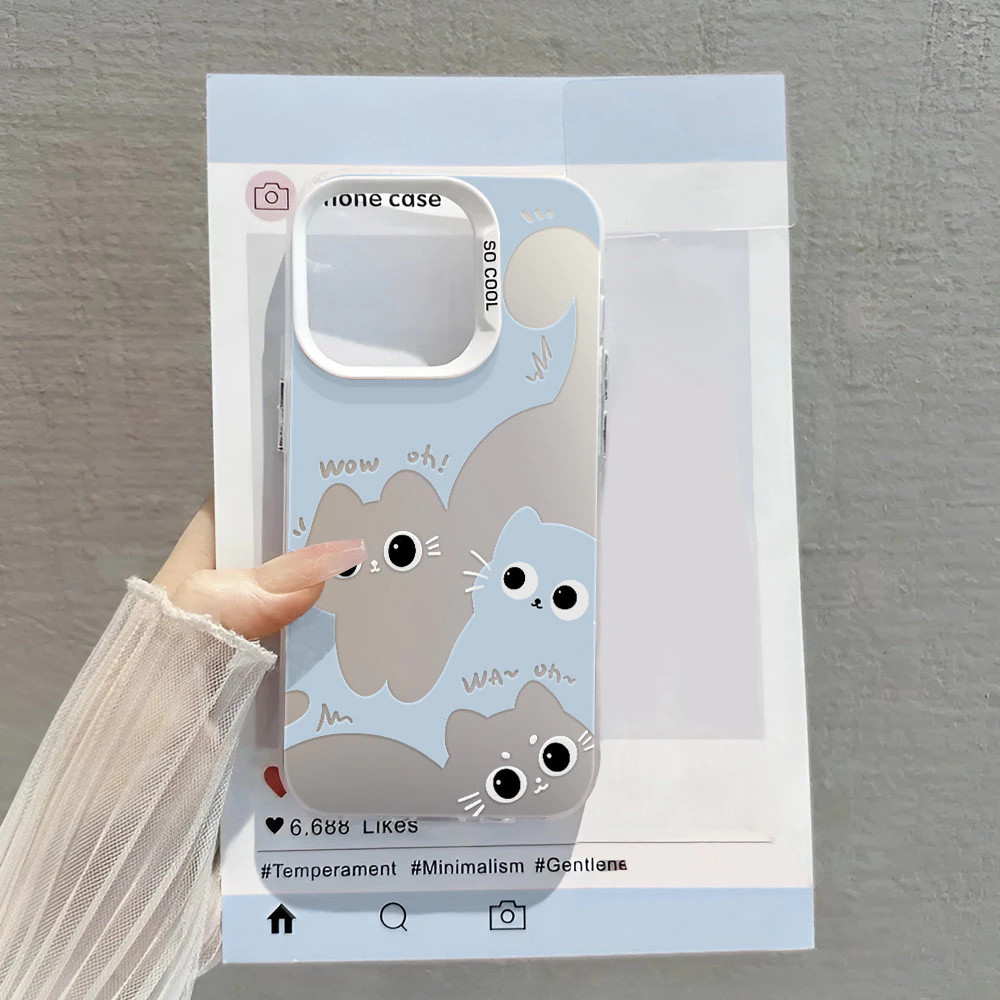 น่ารักสีเทาสีฟ้าแมวเคสโทรศัพท์สําหรับ Honor 400 200 Pro 90 Lite X9B X6B X6C X9A X9D X7B X7A X7D X8A X5 Plus X9C สมาร์ท 5G - รูปที่ 3