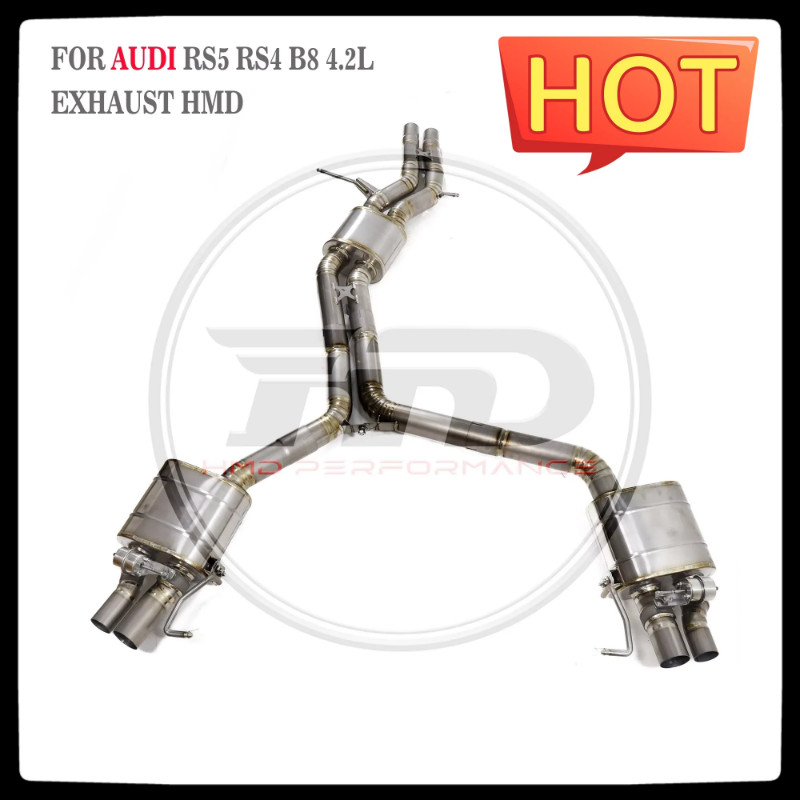 HMD Titanium Alloy Exhaust System Performance Valve Catback For Audi RS4 RS5 B8 4.2L Car Muffler Ra