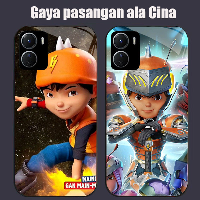 DK-56 Bobiboy Casing GLASS soft frame สีดํา VIVO iQOO Y16 Z9X Y17S Y15S Y15A Y56 Y36i Y01 Y36 U5X Y2