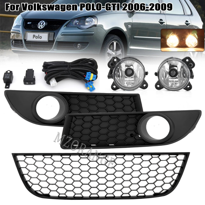 Car Fog Lights For VW Polo GTI 9N3 MK4 2005 2006 2007 2008 2009 2010 Front Bumper headlights cover