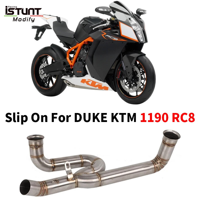 For DUKE KTM 1190 RC8 RC 8 Motorcycle Exhaust Modified Escape Moto Stainless steel Middle Link Pipe