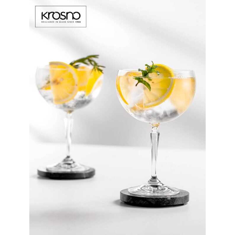 KROSNO นําเข้า ROMA แก้วคริสตัล Retro Goblet แก้วค็อกเทล Ball แก้ว Gin & Tonic Golden Soup Power Gla