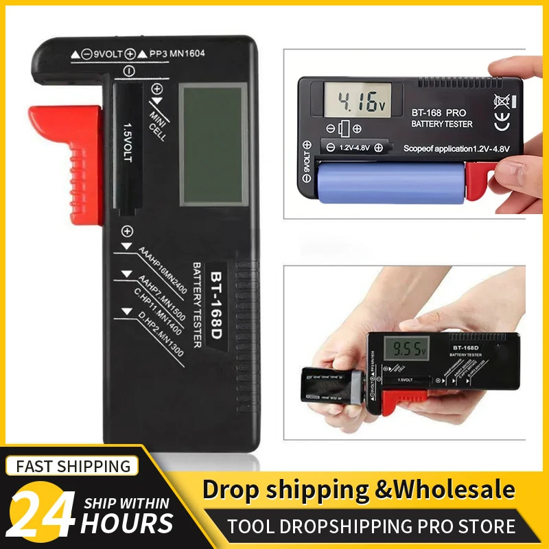 AA AAA Battery Capacity Indicator 18650 Lithium Battery Level Tester Voltage Meter Volt Monitor Det