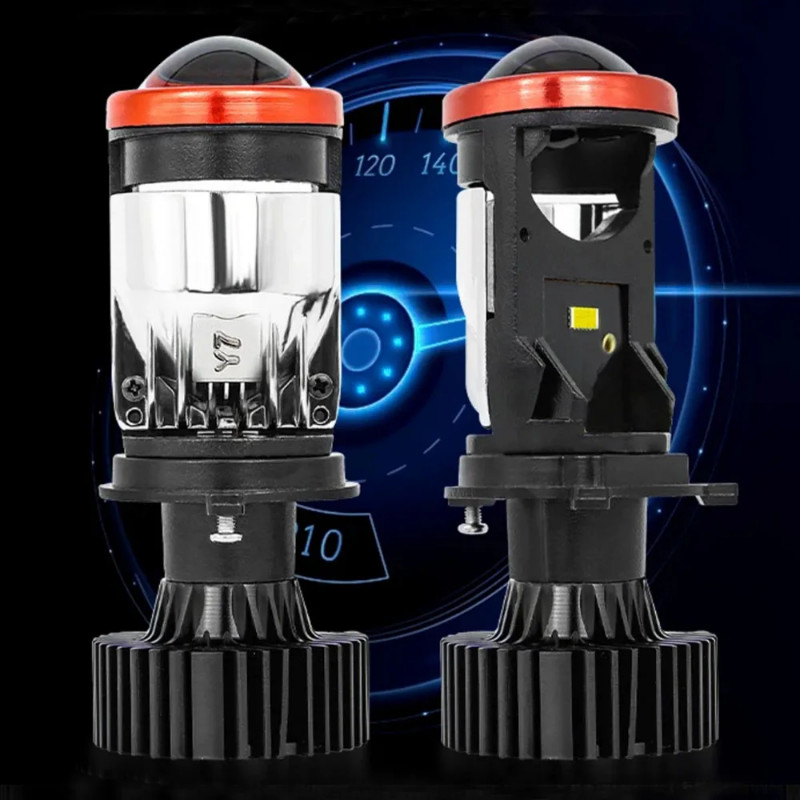 2PCS H4 LED Headlight Bulbs Canbus Lens Mini Projector Lens 120W Auto Car Lamp Fog Light 9003/HB2 H