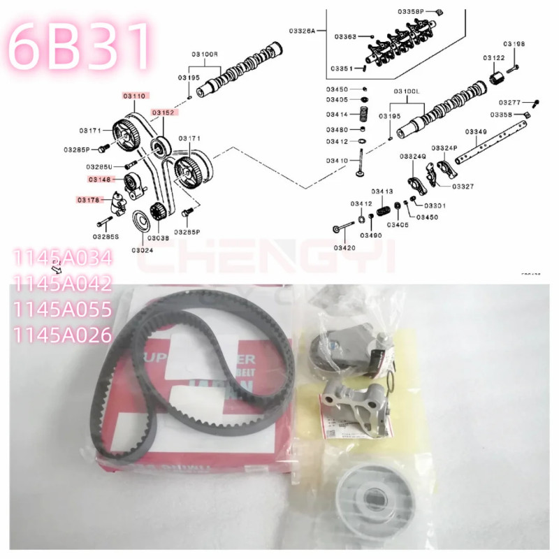 6B31 Time Gauge Kit Genuine Timing Suit Timing Belt Fit For Outlander CW6W KH6W KG6W 1145A034 1145A