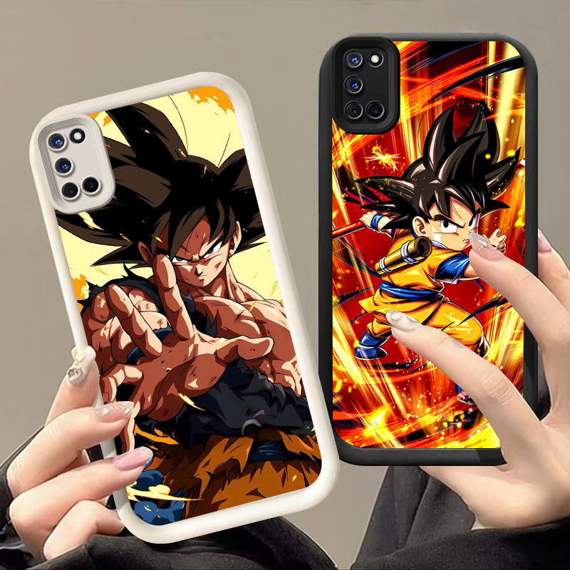 DK-83 Dragon Ball Goku ปลอกซิลิโคนสีดําและสีขาวสําหรับ OPPO A74 A52 A72 F19 A94 A55 A92 A95 F19S