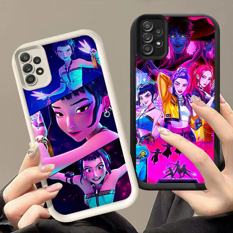 DK-58 Demon Hunter Girls Silicone Casing สีดําและสีขาวสําหรับ Realme C85 Pro