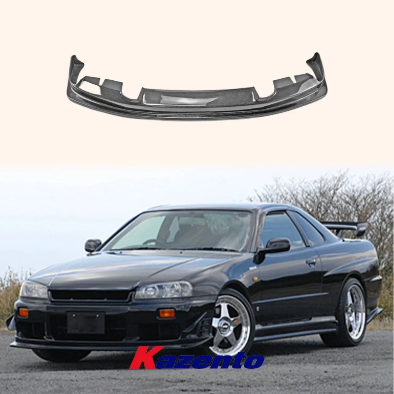 For Nissan Skyline R34 (GTT only) HSM Type Carbon Fiber Front Bumper Bottom Lip